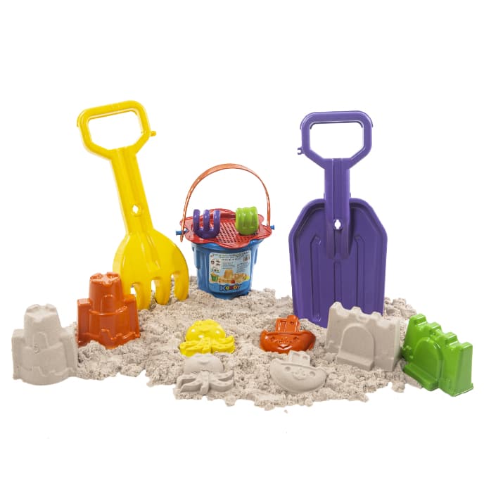 Kit Praia Pá Rastelo Baldinho, Forminhas e Peças -Brinquedo Para Verão, Litoral e Parques QUEEN SHOP