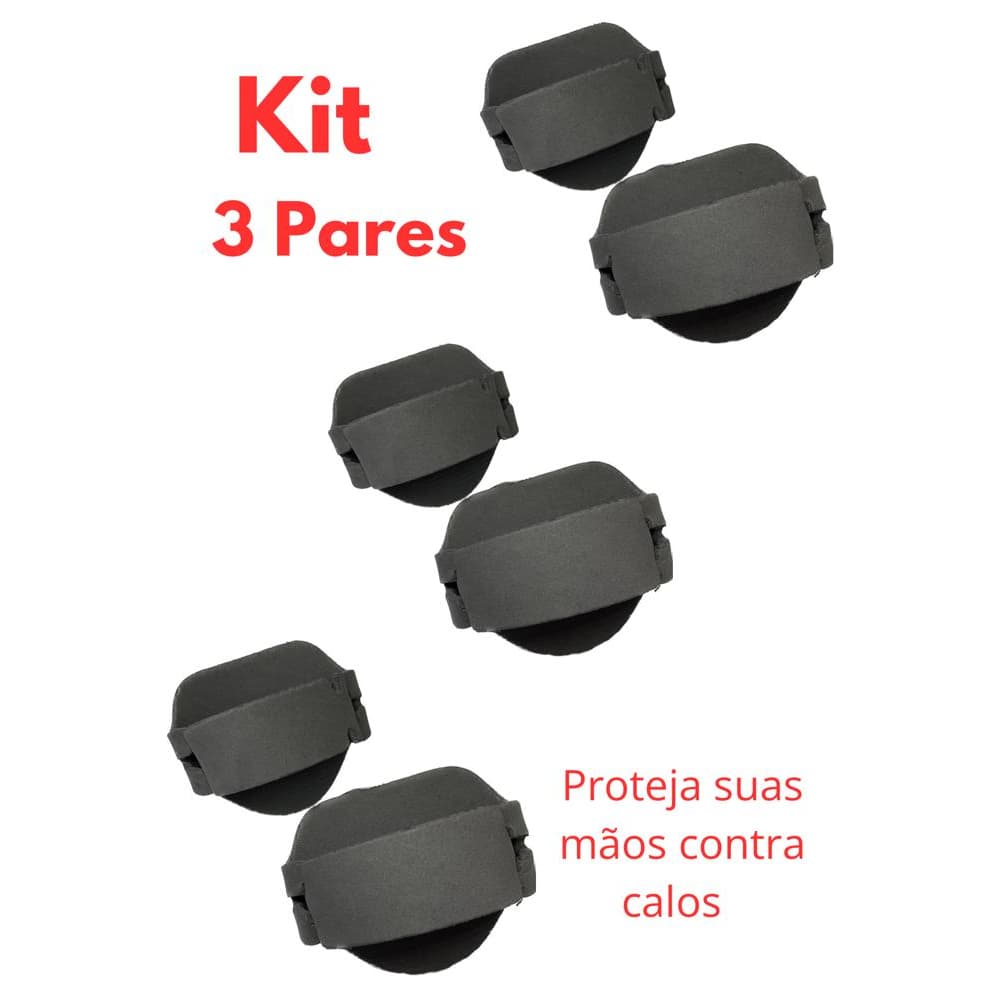 Kit 3 Pares DE LUVAS Unisex Musculação EVA / Ajustáveis/Academia / Anti Calos/Lavavéis/Aderêcia/Treino