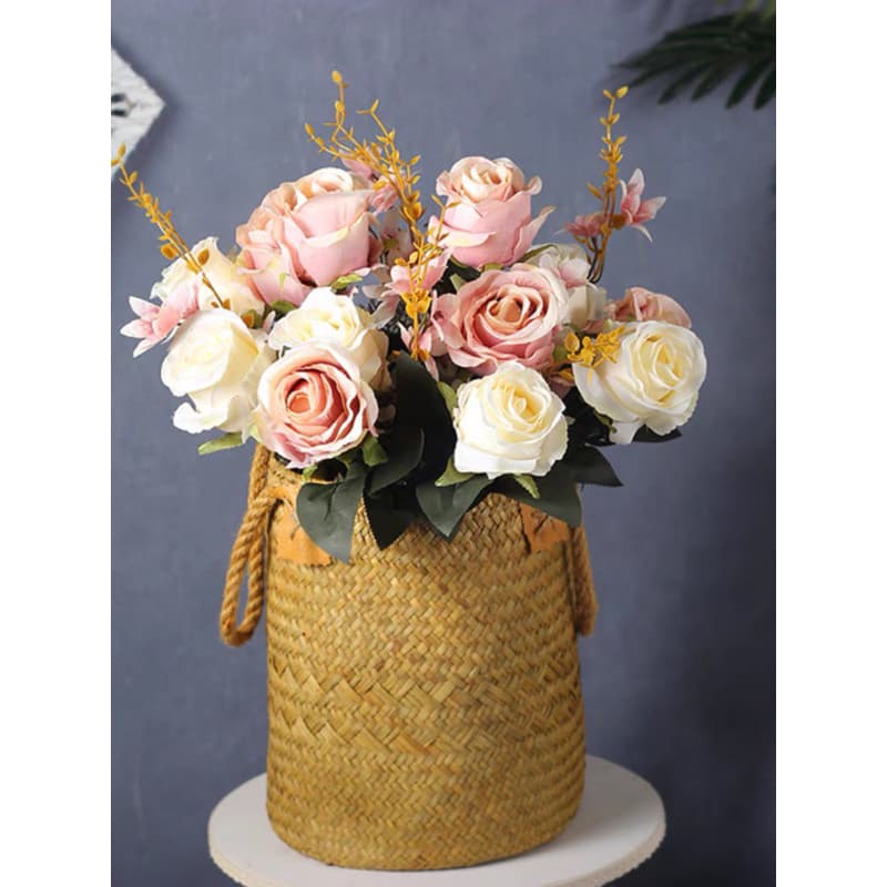 Buquê de rosa Artificiais 38cm europeu rosas flores falsas decorações de mesa de sala de estar buquê de rosas