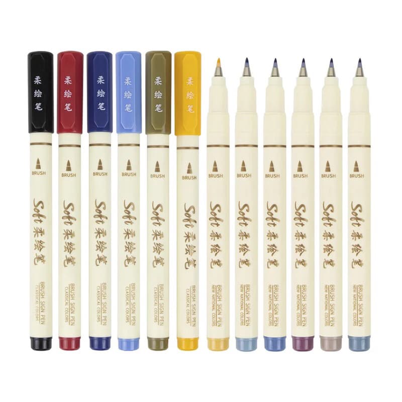 Caneta japonesa tinta pigmentada Soft Brush