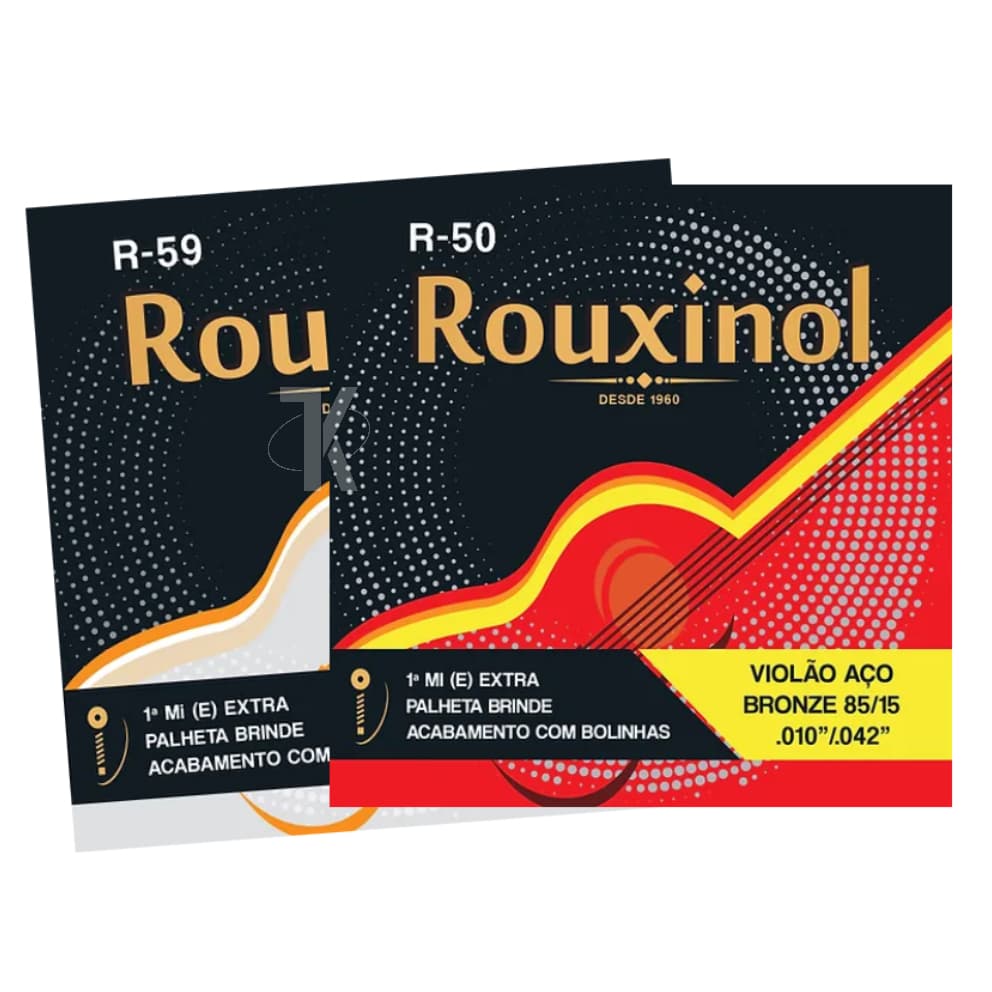 Encordoamento Rouxinol P/ Violão Aço Bronze 85/15 - R-50 / R-59