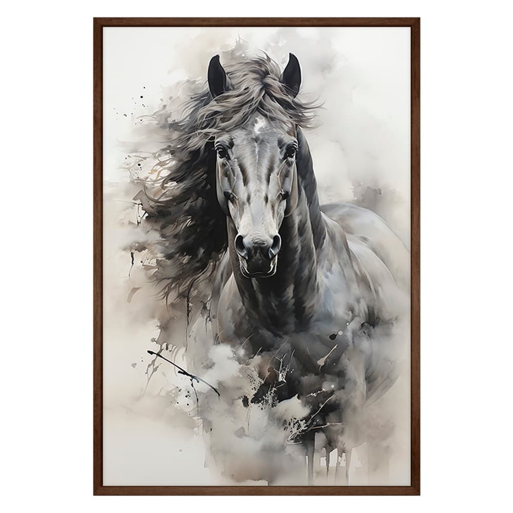 Quadro Decorativo Cavalo Aquarela Moldura Cx Alta 100x66