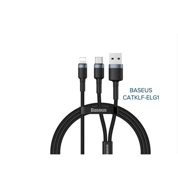 Baseus Cafule Cabo 2 em 1 18w USB + USB-C / lighting  1,2 m (preto cinza)