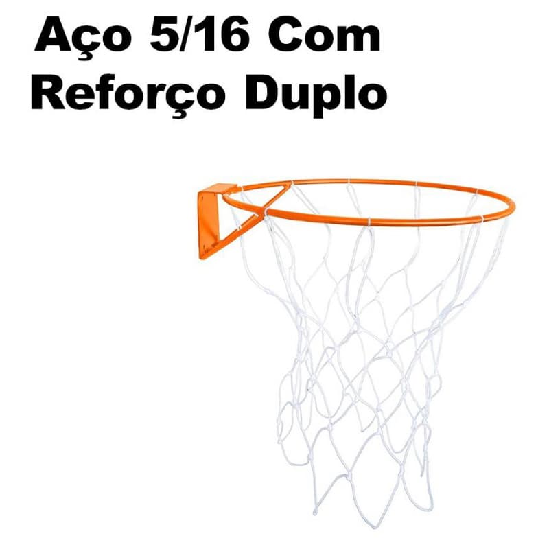 Aro basquete laranja com rede e reforço 4F