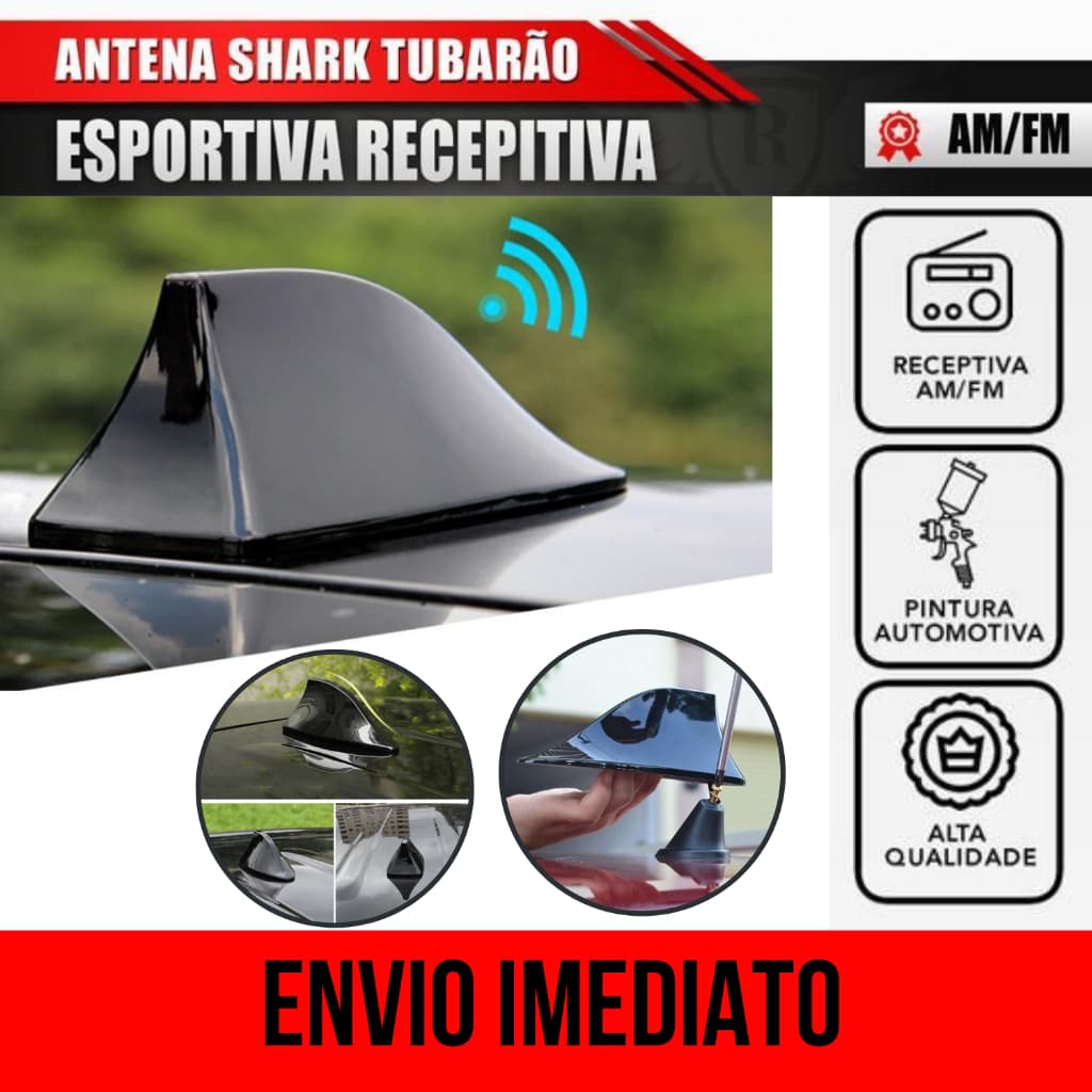 Antena Shark Barbatana Tubarão Sinal AM FM Todos os Carros Envio Imediato