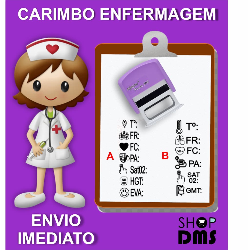 Carimbo de anotações de enfermagem - ENVIO IMEDIATO