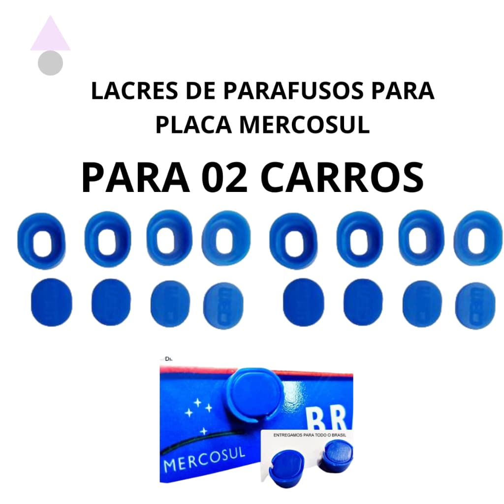 Kit 08 Lacres De Parafusos Placa Mercosul + Parafusos Lacre Placa Mercosul, Lacre de Parafuso