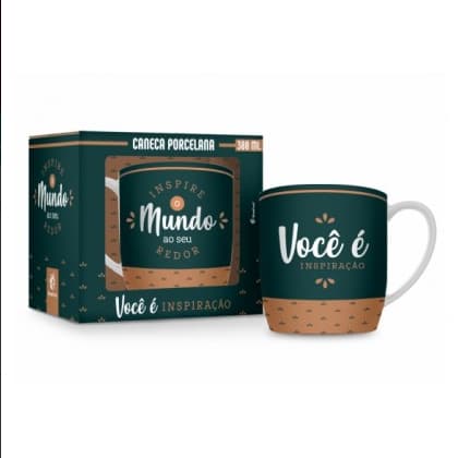 CANECA PORCELANA URBAN 300ML - INSPIRE O MUNDO