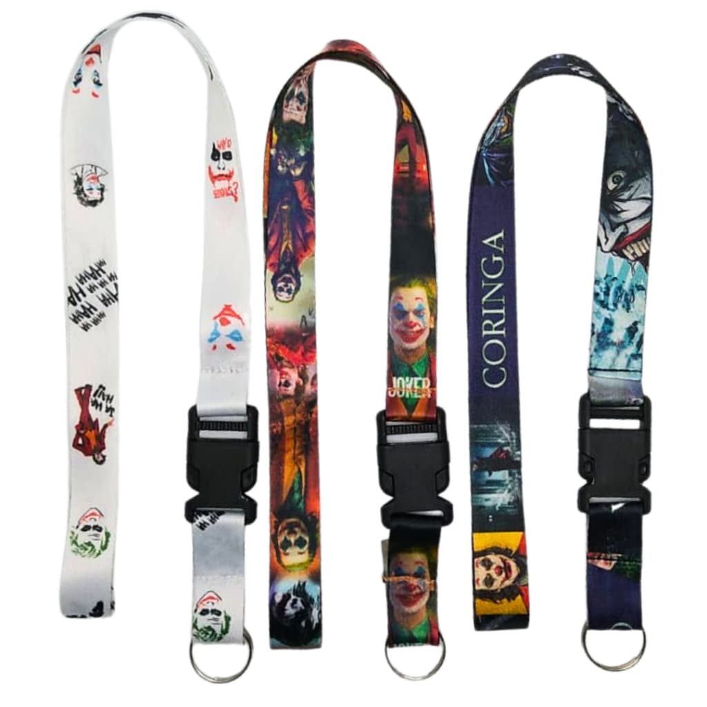Cordão para Pescoço com Fecho Engate Rápido para Chave Crachá Chaveiro Coringa