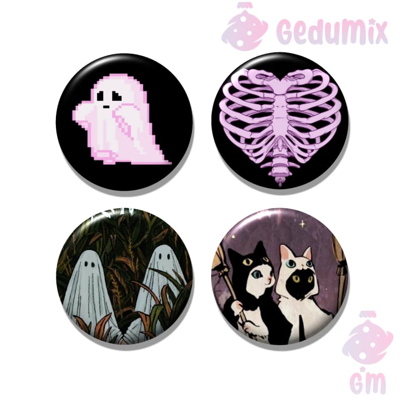 KIT 4 Bottons Broches GOTH Gothic Gótico Aesthetic