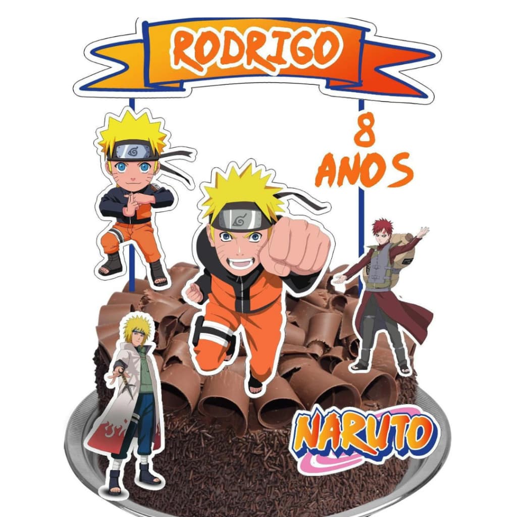 TOPO/TOPPER  DE BOLO NARUTO PERSONALIZADO IDEAL PARA COMEMORAÇÃP DEFESTA DE  ANIVERSARIO