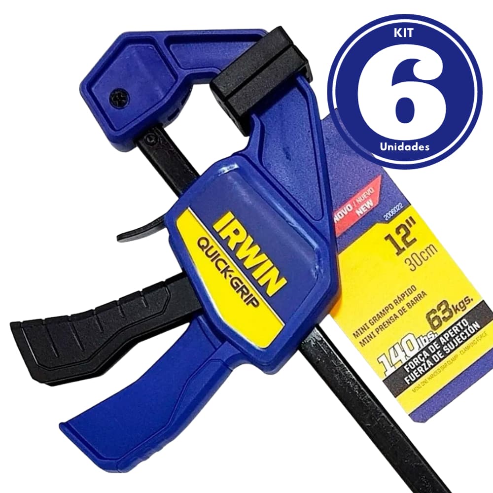 Kit Com 6 Und de Grampo De Aperto Rápido Irwin 30cm 63kg