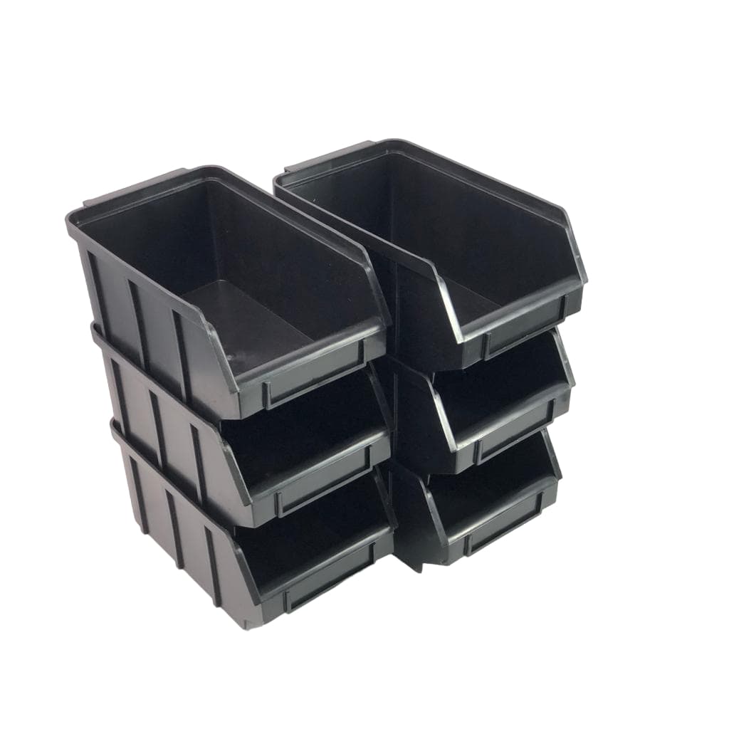 Kit 48 Peças Caixa Bin Organizadora Plástica Nº4 Preta Gaveteiro Box Empilavel