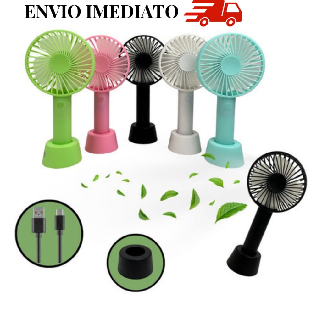 Ventilador Portatil Mini Mesa Usb Recarregavel Escritorio Academia Cabo