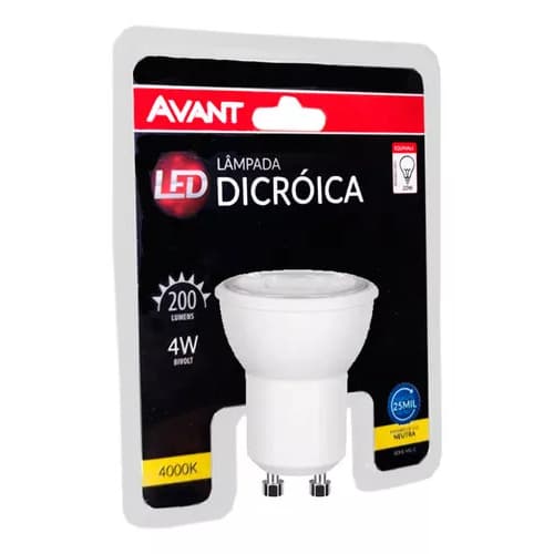 Lâmpada LED Dicroica MR11 4W 4000K Branco Neutro Avant