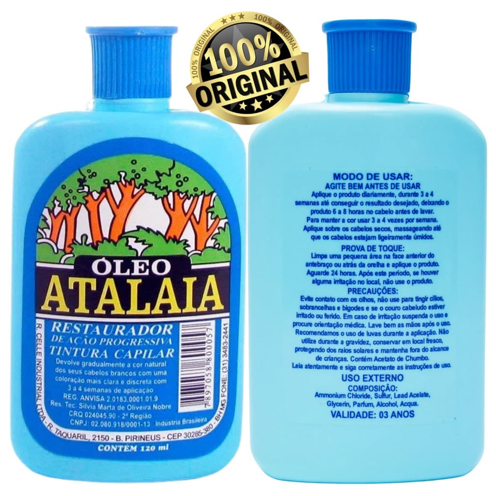 Óleo Restaurador Atalaia 120ml  Tonalizante Capilar Cor Natural dos Cabelos