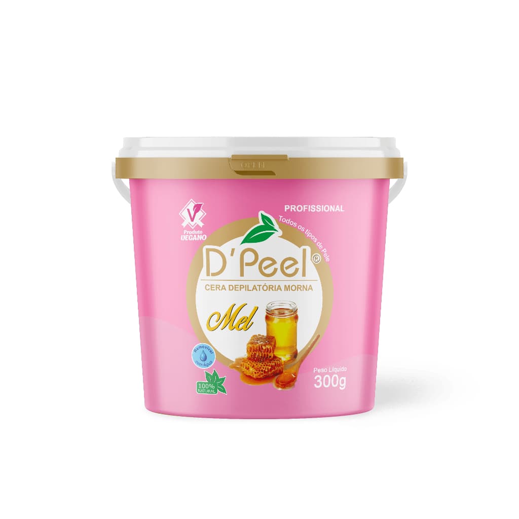 D'peel Cera Depilatória de Micro-ondas Hidrossolúvel De Mel 300 gramas Cera Epilação D-peel