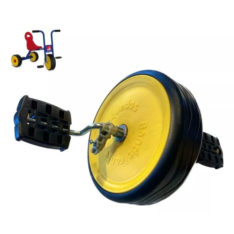 Roda Dianteira do Triciclo Escolar +3 Pega-Carona Brinquedos Bandeirante Pedal Pedivela