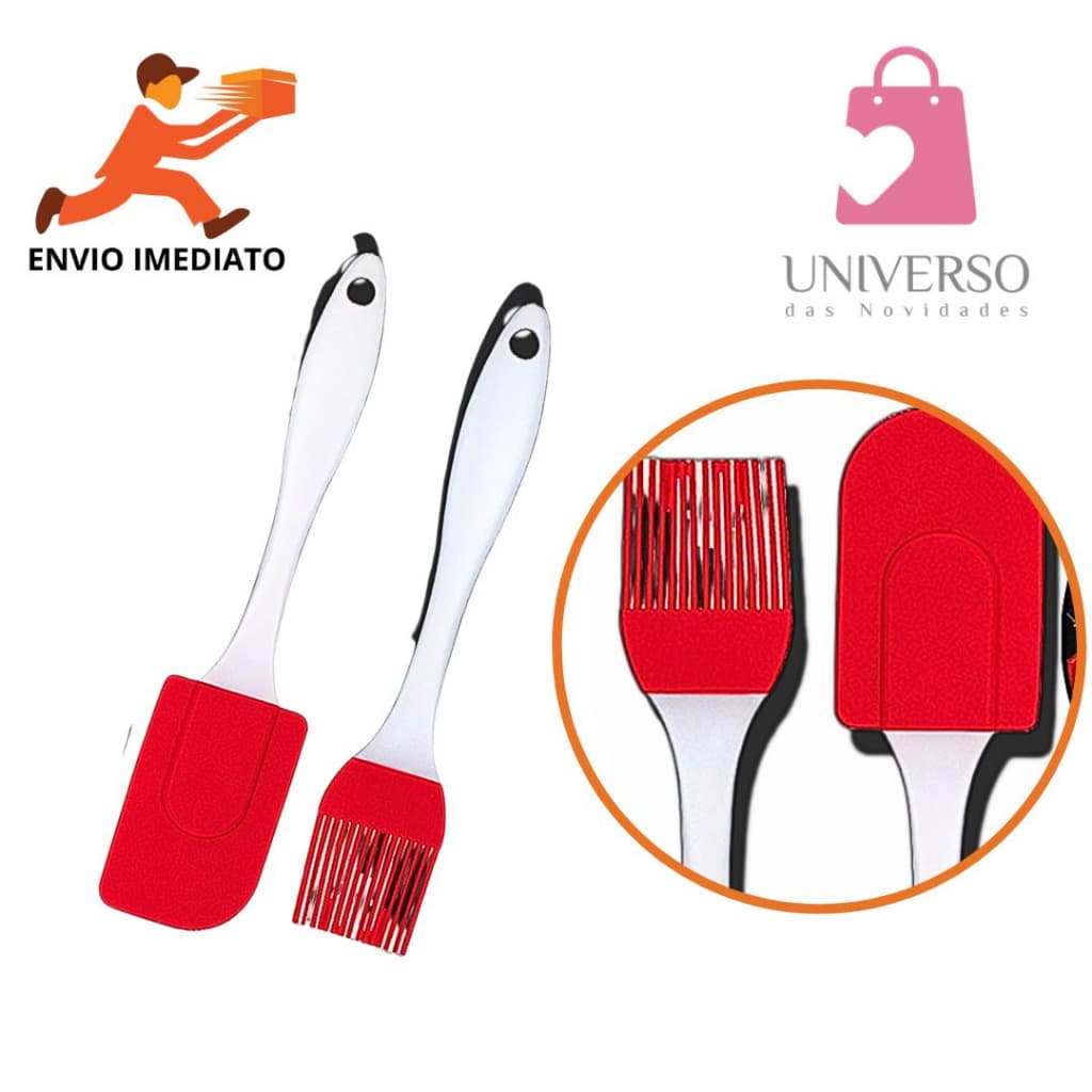 Kit Pão Duro E Pincel Silicone Culinário Cabo Acrílico