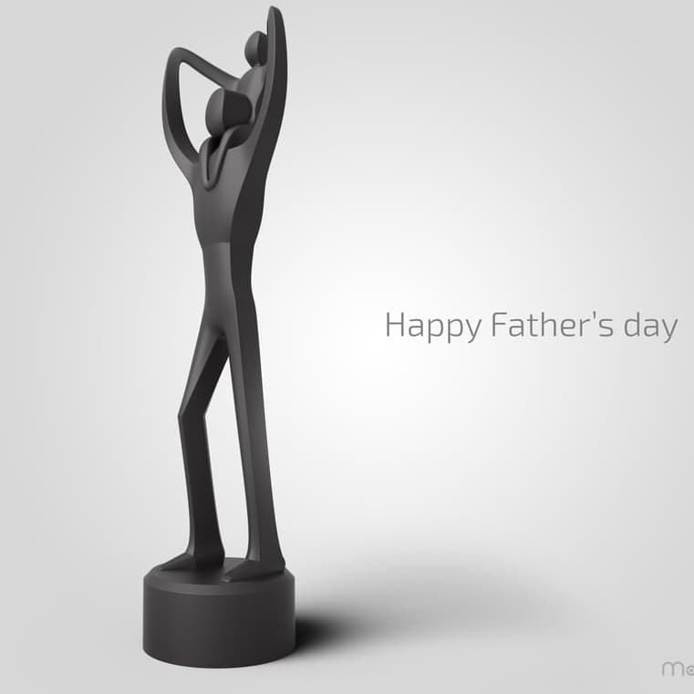 Estátua Decorativa Pai E Filho - Decoração Dia Dos Pais