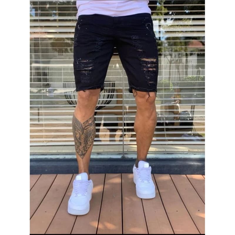 Jeans Masculina Rasgada Destroyed Moda Verão Tendência Linha Premium Original Outlet de fábrica
