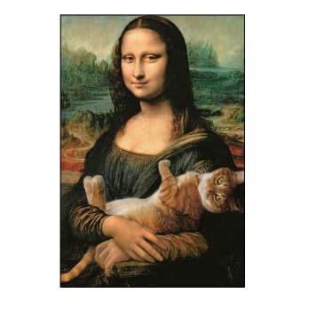 Placa Quadro decorativo 20x30 Monalisa e gato