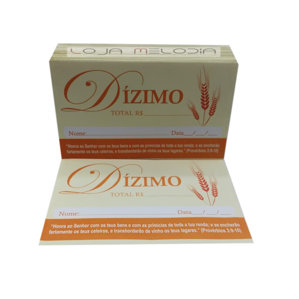 Envelope Dizimo Amarelo claro  Pacote 100 Unidades (dizimo)