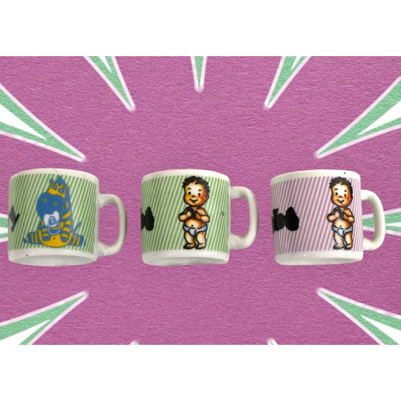 Lembrancinha De Maternidade - 6 Mini Caneca de porcelana