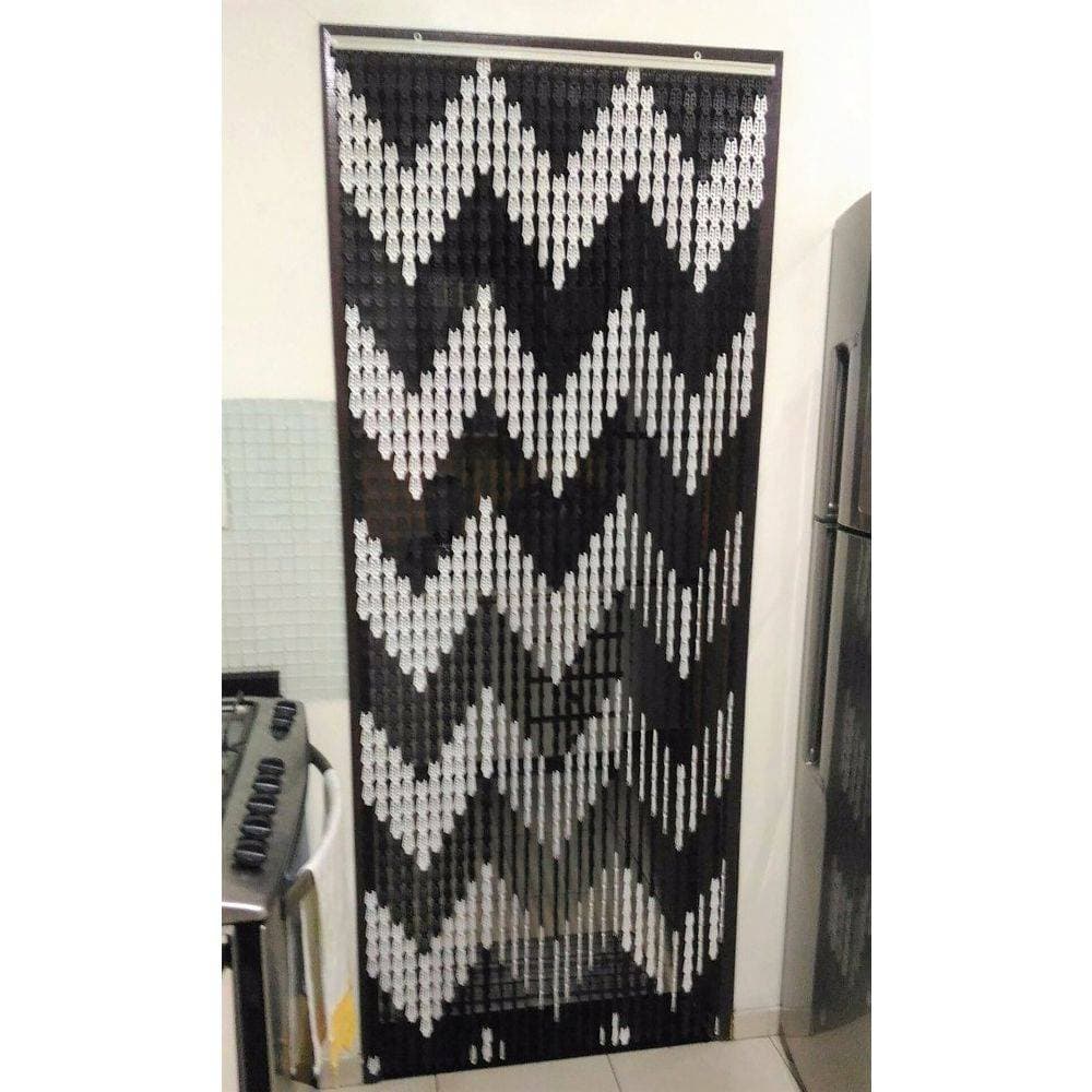 Cortina Americana Para Porta Painel Tiras Plástica Zig Zag Diversas Cores