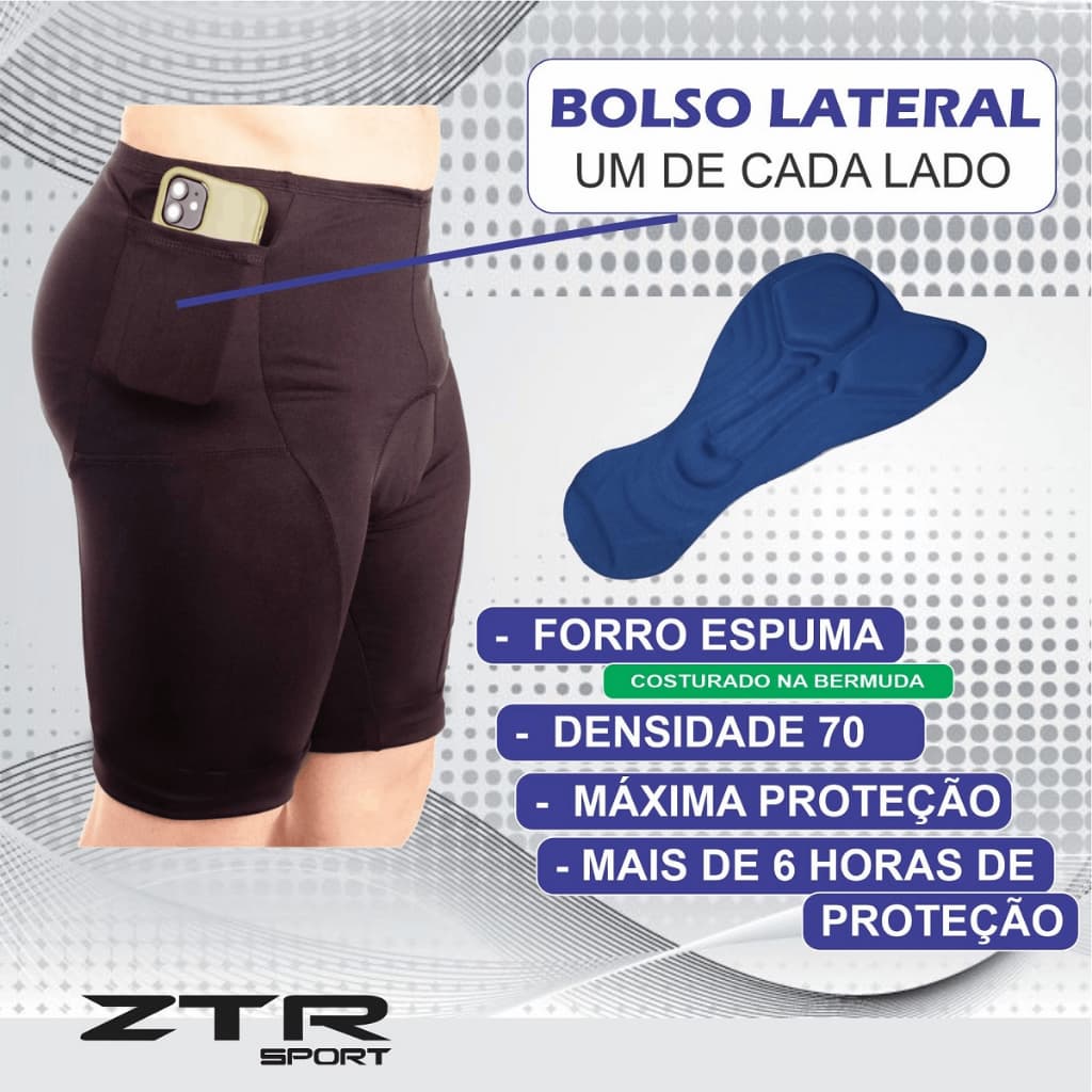 Bermuda para ciclismo de ciclista masculina