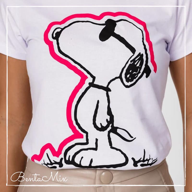 TSHIRT “ Snoopy “ Camiseta feminina básica modinha tumbrl blogueira desenho animado