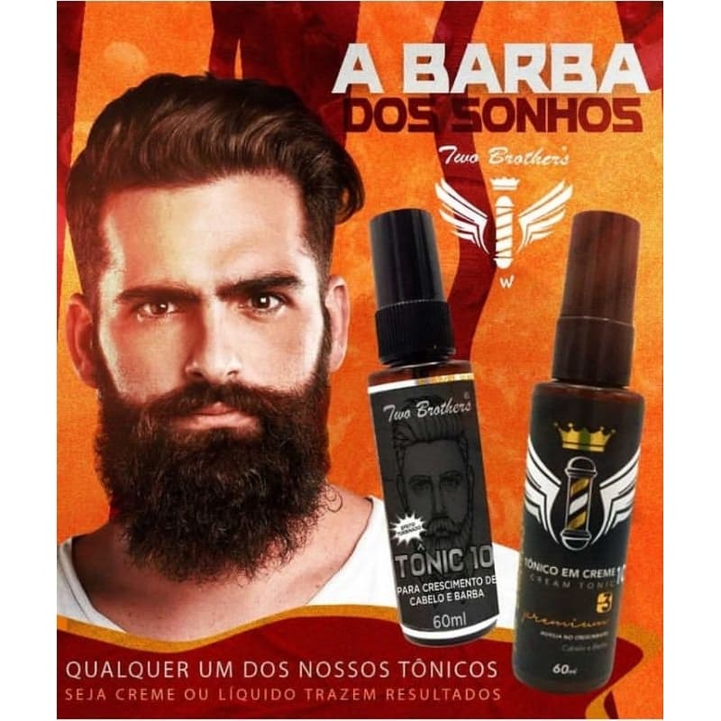 Tônico Para Crescimento de cabelo e barba 60ml liberado pela Anvisa 10%Two Brothers Profissiona