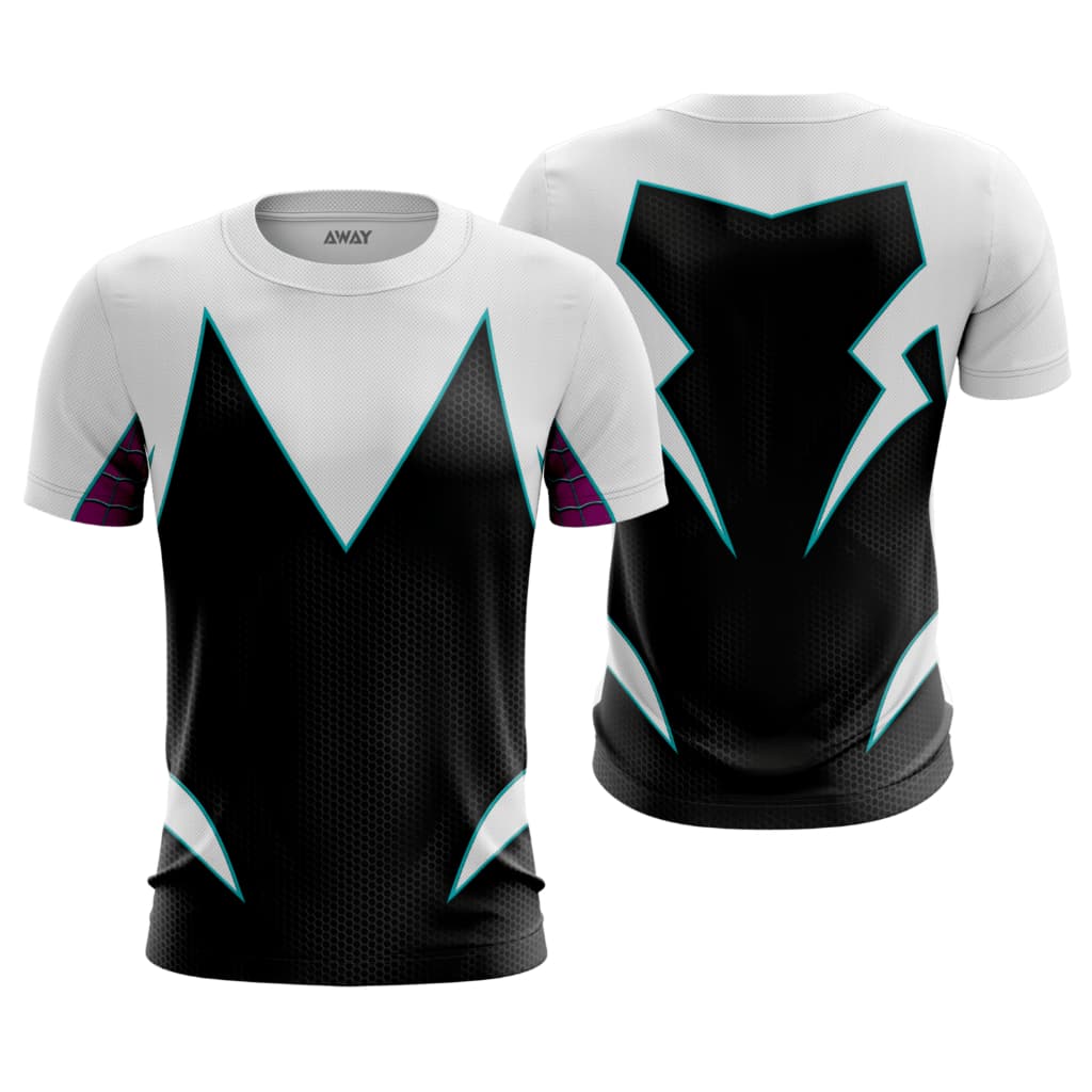 Camisa Camiseta Dryfit Premium  Super Heróis  Homem Aranha Traje 3D Gwen Stacy Miles Morales Adulto Infantil