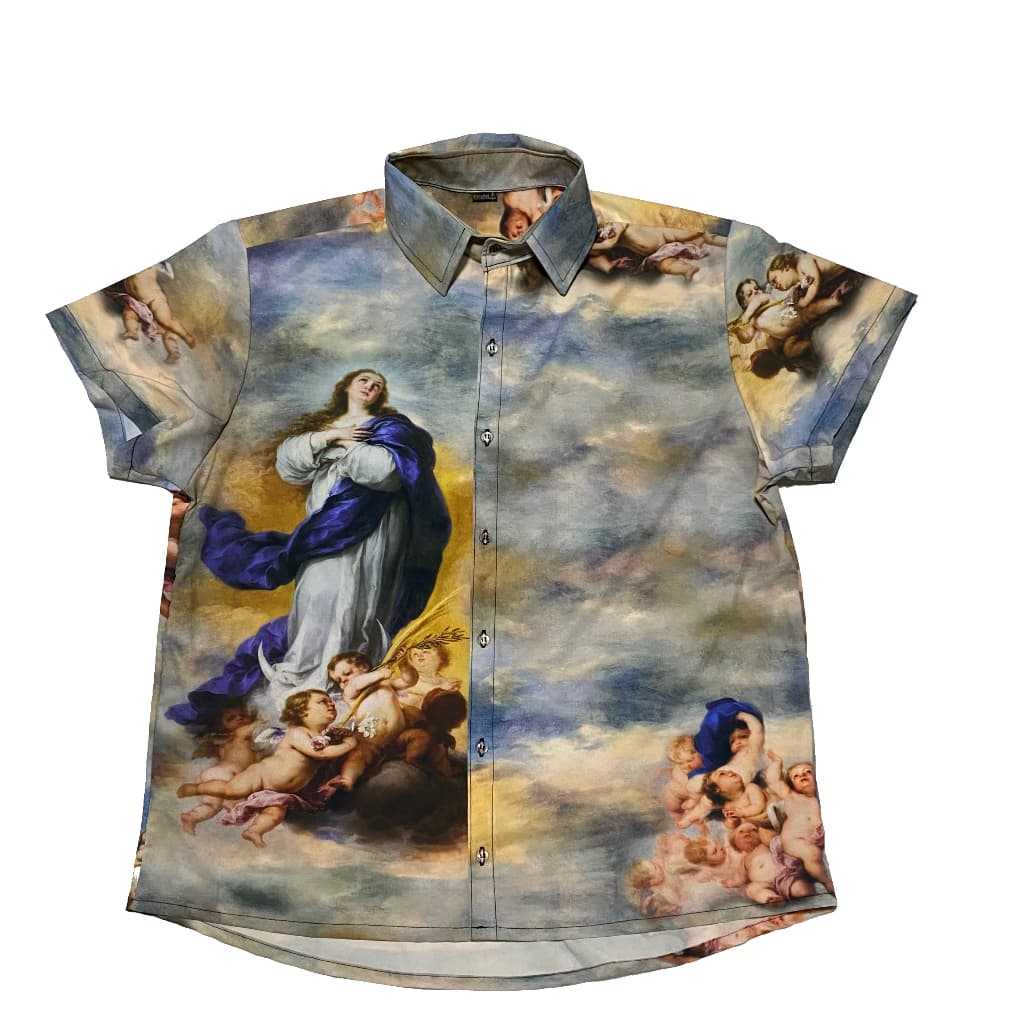 Camisa de Botão pintura renascentista estampa tumblr