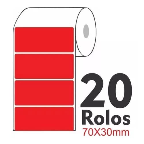 Kit 20rls Etiqueta Couche Adesiva 70x30mm 7x3 M Varias Cores