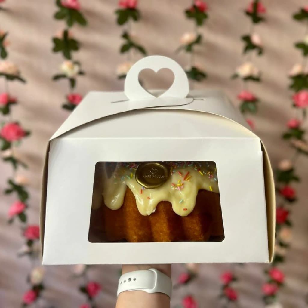 5 Caixas Para Bolo/torta - 25x25x14cm - com visor - bolo caseiro - caseirinho - caixa para tortas