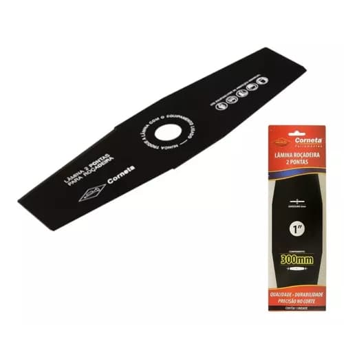 Faca Lâmina Roçadeira 2 Pontas 300mm Furo 1pol 25,4mm 2mm