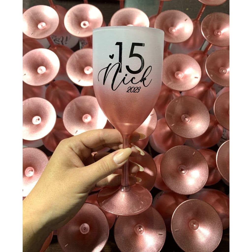 Kit 25 Taças de Vinho Degradê Personalizadas