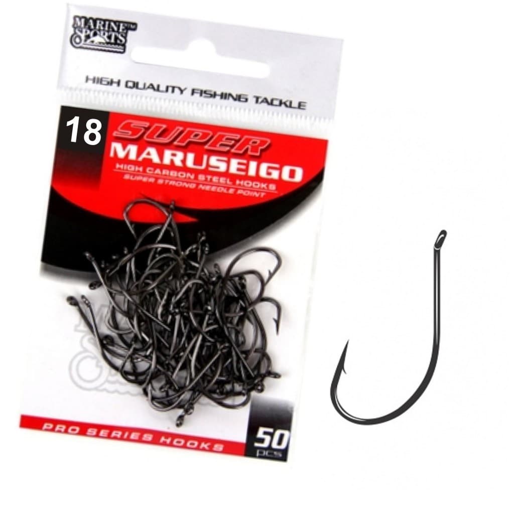Anzol Marine Sports Super Maruseigo Black Nº 18 - 50 peças