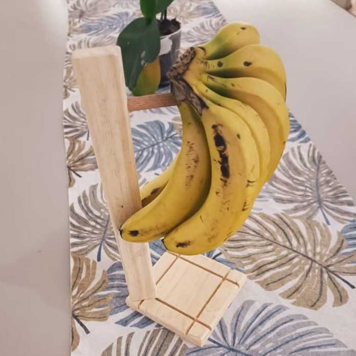 Suporte Mesa Fruteira Gancho para Pendurar Bananas Multiuso de Madeira Porta penca de banana Suporte de banana Suporte para banana