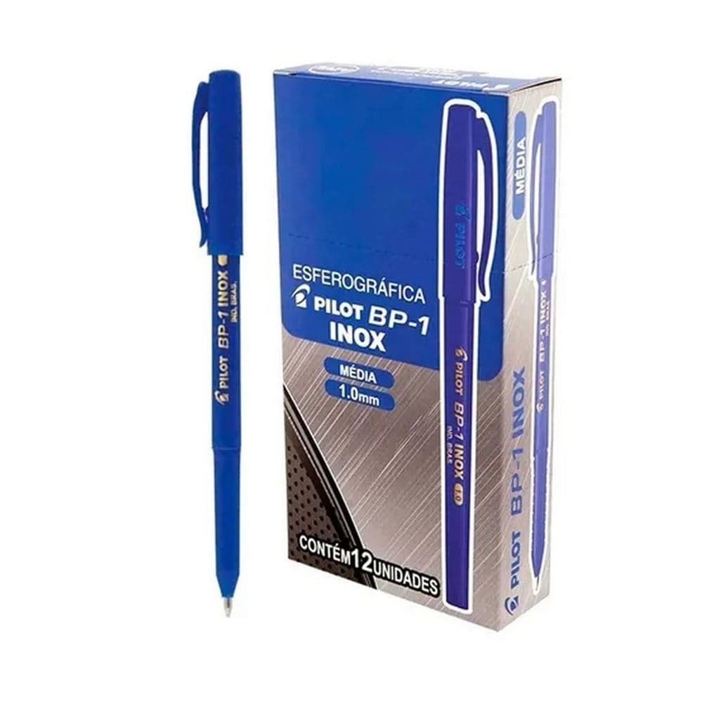 Caneta Esferografica Pilot BP-1 Média 1.0 mm Caixa Com 12 Unidades