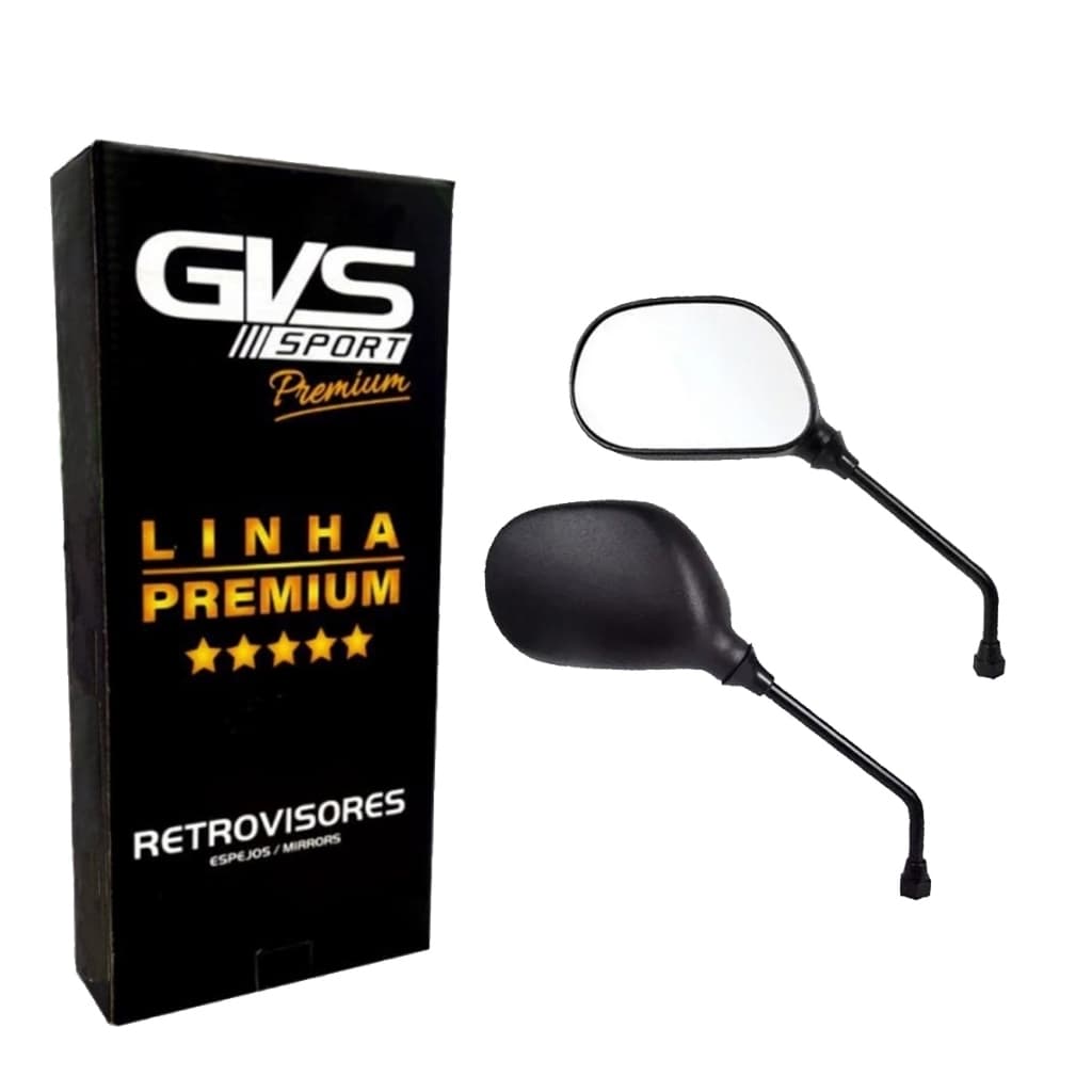 Par Retrovisor Gvs Fazer 250 lander 250 Ybr 150 factor Ybr 125 Mt-07 Mt-03 Prata Premium