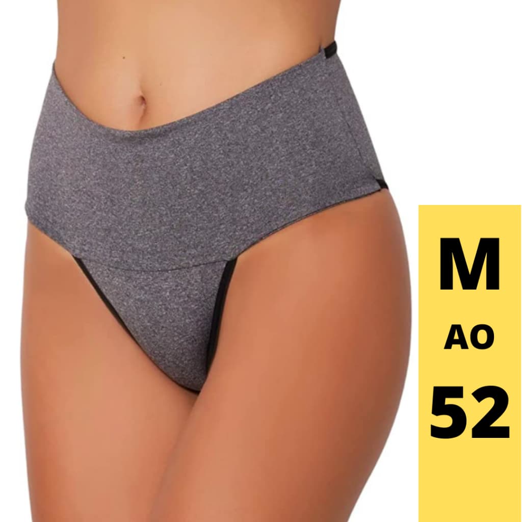 Kit 3 Calcinha Modeladora Plus Seca Barriga Cós Alto Compressão