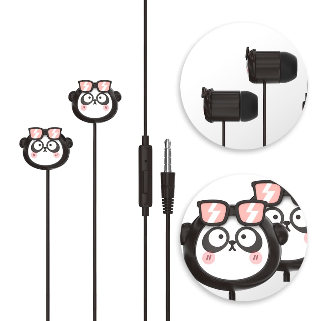 Xtrad Fone de Ouvido Com Fio Desenho Crtoon Infantil Com Microfone Intra Auricular Earphone P3 Com Bag LC-882