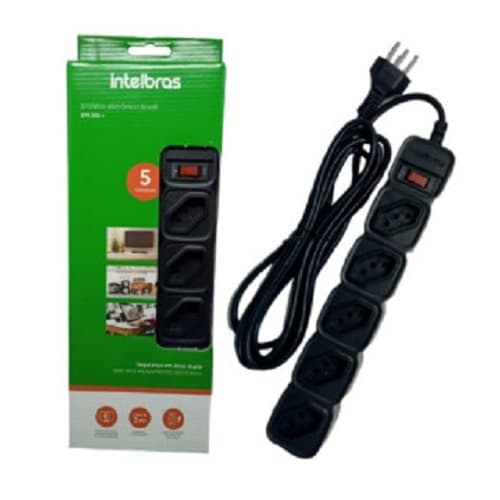 Filtro De Linha EPE 2005 Protetor Energia Ext 5 tomadas Preto Intelbras