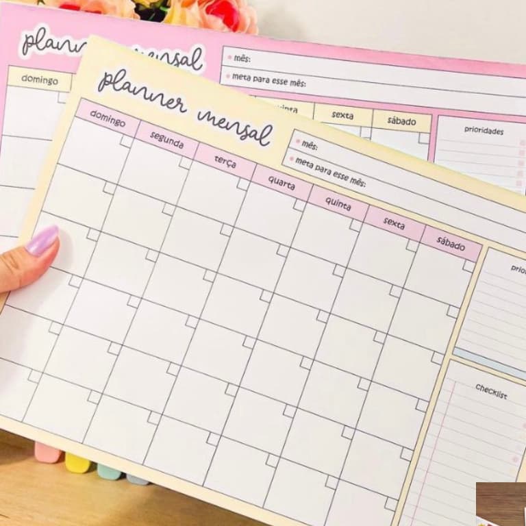 BLOCO PLANNER MENSAL