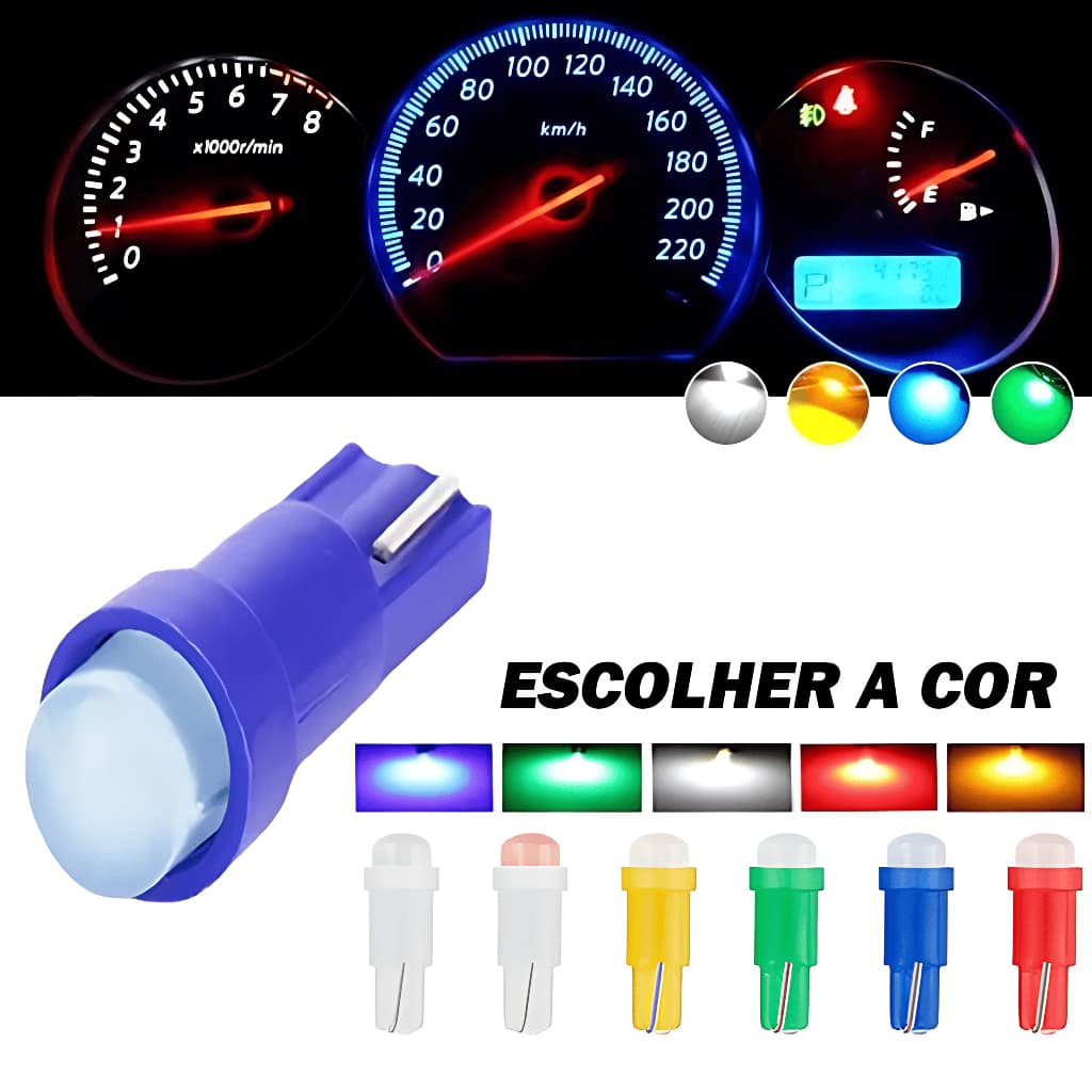 Lampada de Led Pinguinho T5 Cob Painel Carro Moto Pinguinho  Universal