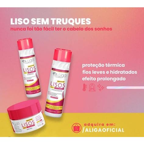 Kit Lisos sem Truque - Shampoo, Condicionador, Máscara 300ML -a liga cosmeticos.