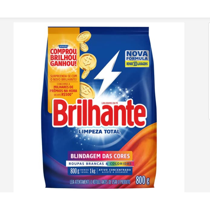 Sabão em Pó Brilhante Limpeza Total Blindagem das - Cores Original 1,6kg