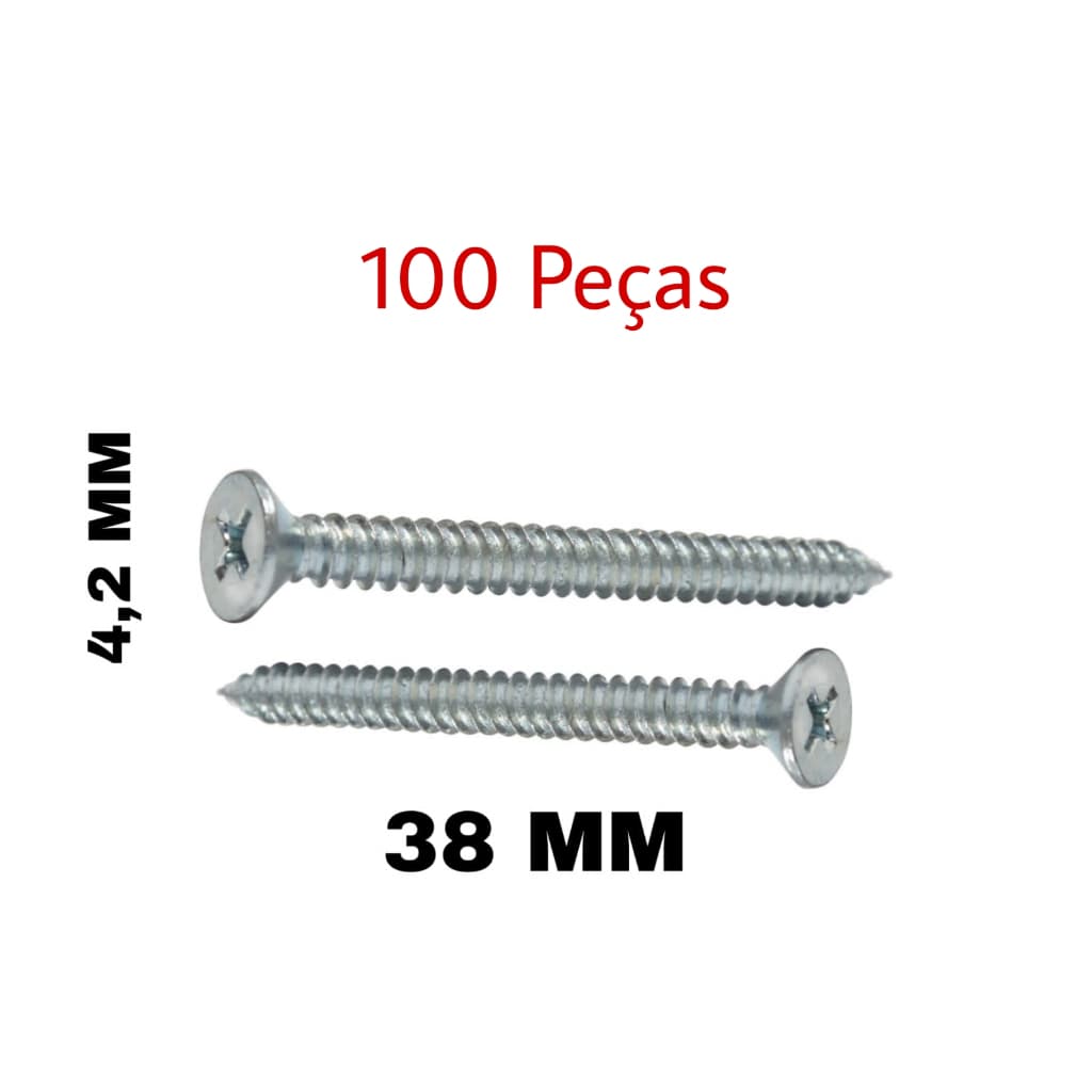 Parafuso de Chave Philips Sextavado de Alvenaria 100 unidades de 4,2 mm x 38mm
